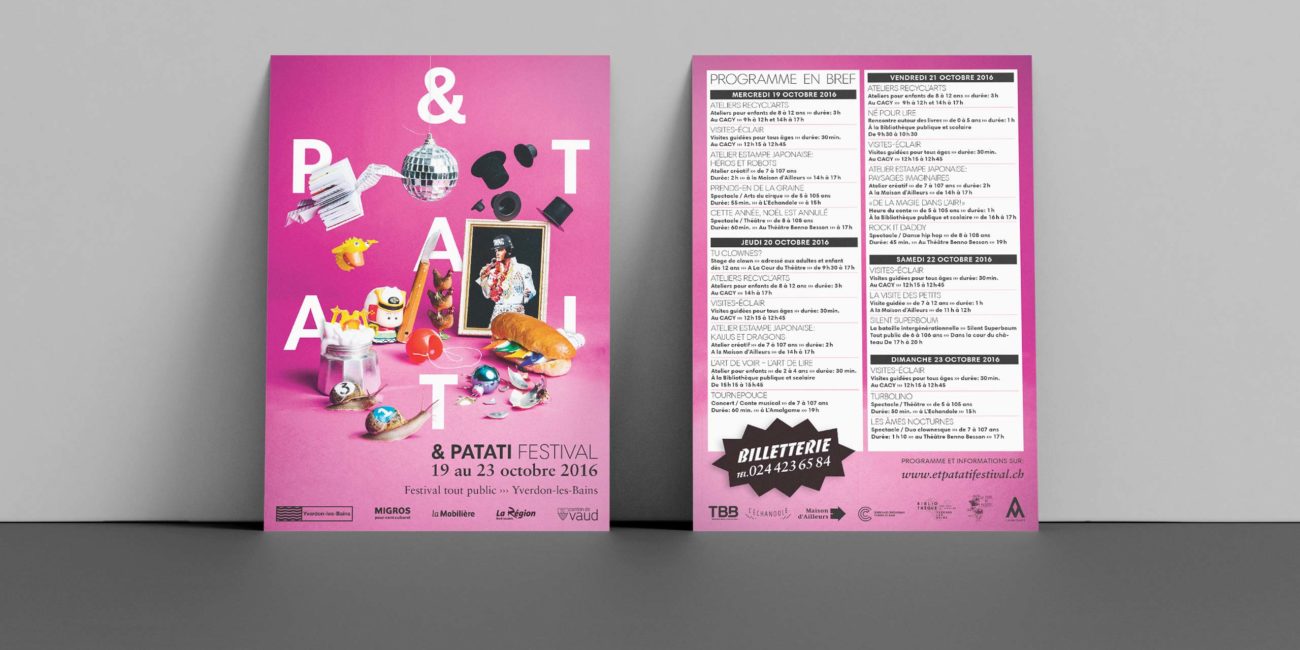 Et Patati Festival, graphic design, festival culturel, Echandole, Yverdon-les-Bains, ©TierSchule