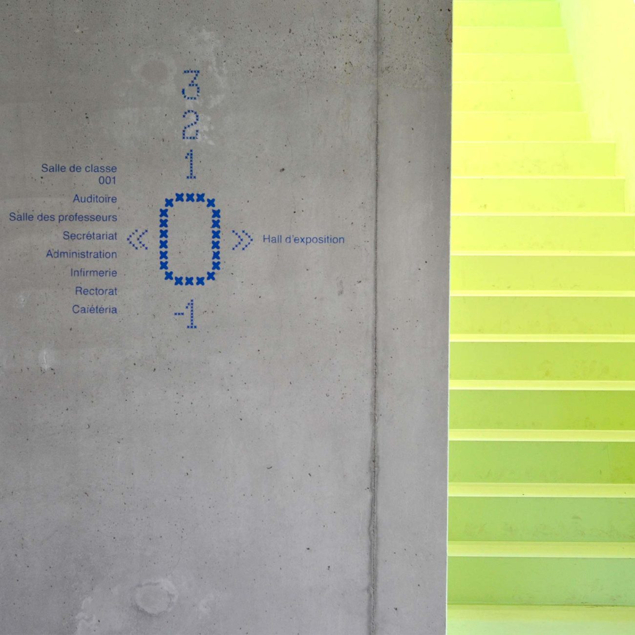 Signalétique du collège du Sud, graphic design, en collaboration avec le Studio Dyptique