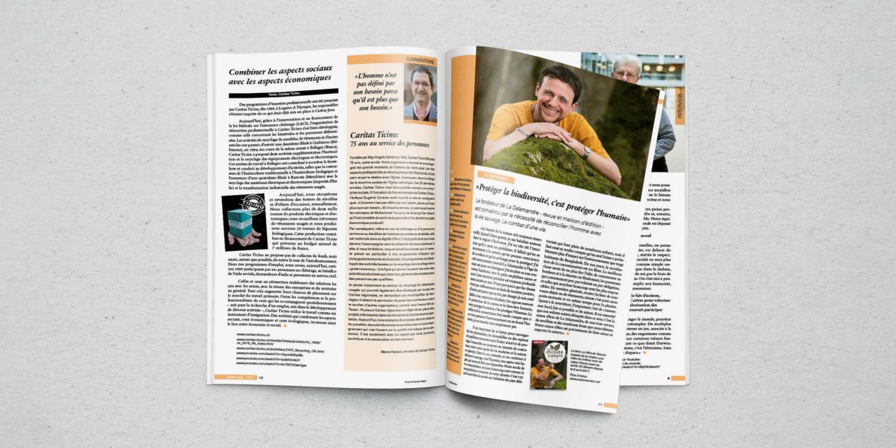 Caritas.mag, graphisme design, book design ©TierSchule